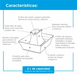 Petsafe Drinkwell Fuente Automática De Cerámica Para Mascotas Modelo Pagoda, Blanco -Tropiclean Shop medias 957