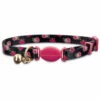 Good2Go Collar Con Broche De Seguridad Diseño Rosas Para Gato Color Negro