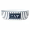 Pet Rageous Tazón De Cerámica Country Oval Rayas Para Gato, 2 Tazas