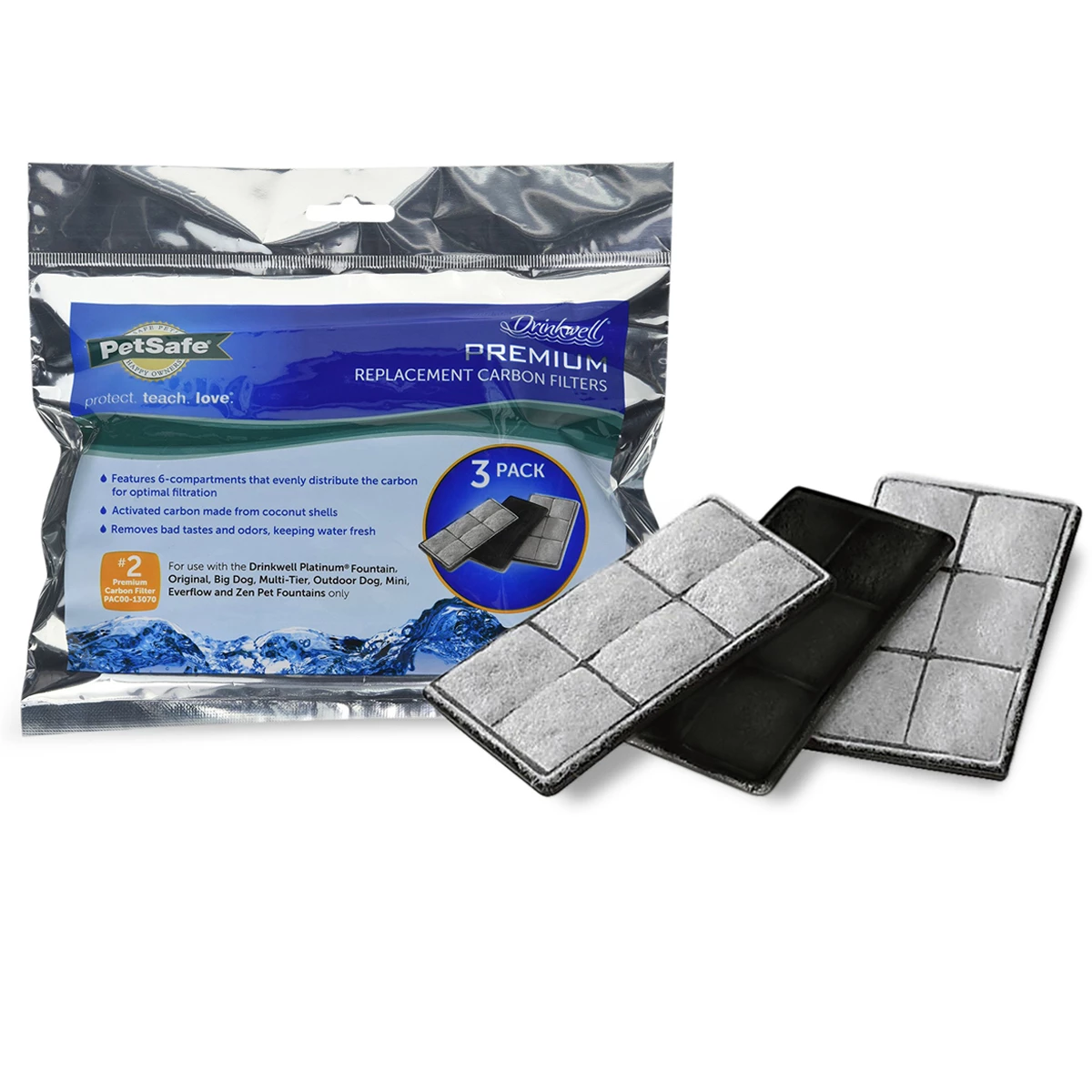 Petsafe Drinkwell Filtros De Repuesto Premium De Carbón Activo Para Fuentes Modelo Original, 3 Piezas 1 Petsafe Drinkwell Filtros De Repuesto Premium De Carbón Activo Para Fuentes Modelo Original, 3 Piezas